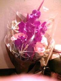 カウンターの花束